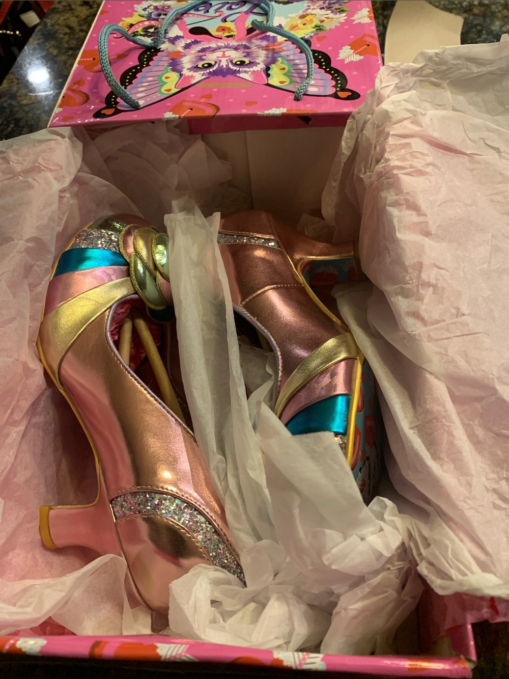 Irregular Choice “Stupenda” Multicolor Metallic Heels - Picture 10 of 11